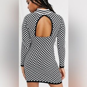 ASOS cutout checkerboard dress BNWT